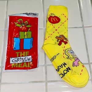 McDonald's Festive Yellow Grinch Socks